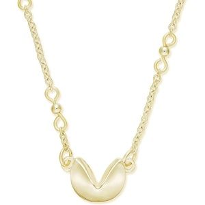 INSPIRED LIFE FORTUNE COOKIE GOLD TONE NECKLACE